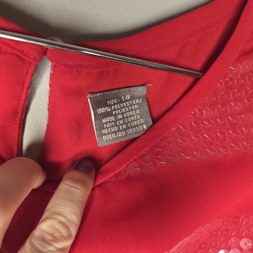 Liz Claiborne Red Sequin Mini Dress - Picture 7 of 10